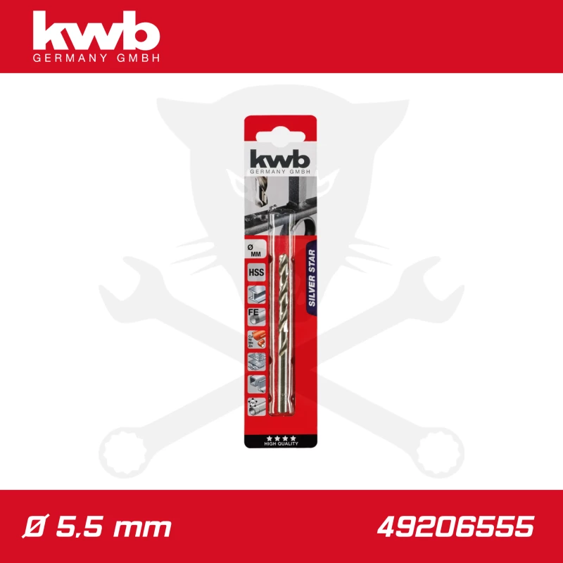 Csigafúró  5,5 mm HSS-G DIN 338 Silver Star, profi - KWB