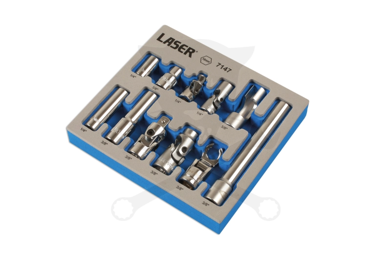 Dugókulcs és adapter készlet 10 mm univ. 1/4" - 3/8" -AT18