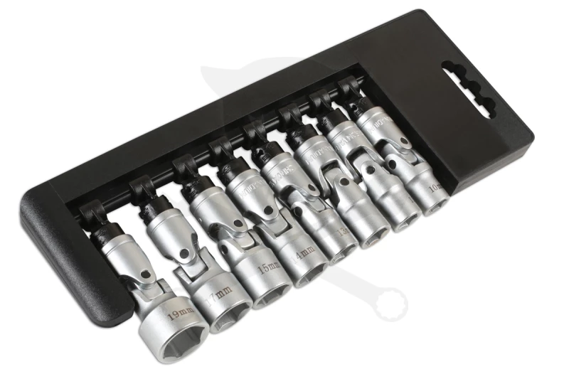 Dugókulcs - crowafej készlet 3/8" 6 lapú CSUKLÓS 8 db-os 10-19 mm -TS20
