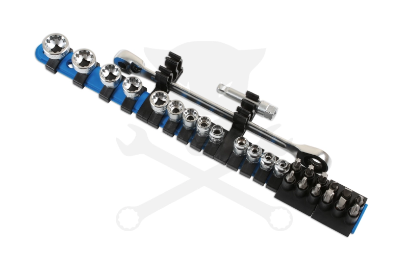 Dugókulcs - crowafej készlet 1/4" Gear Lock - Alldrive 27 db+Tart. -TS20