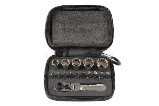 Dugókulcs készlet Gear Lock - Alldrive 1/4" 16 db-os készlet - Laser