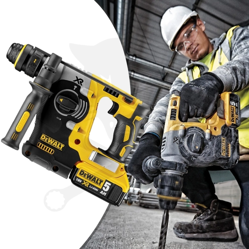 Fúró-vésőkalapács akkus 18V  2.1J 2db 5.0Ah - kefementes -  DeWalt