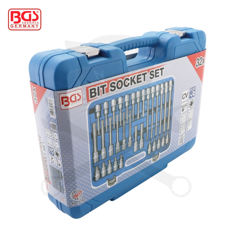 Rátűzőkulcs - crowa+bit készlet Torx készlet 1/2" 32 db-os - BGS