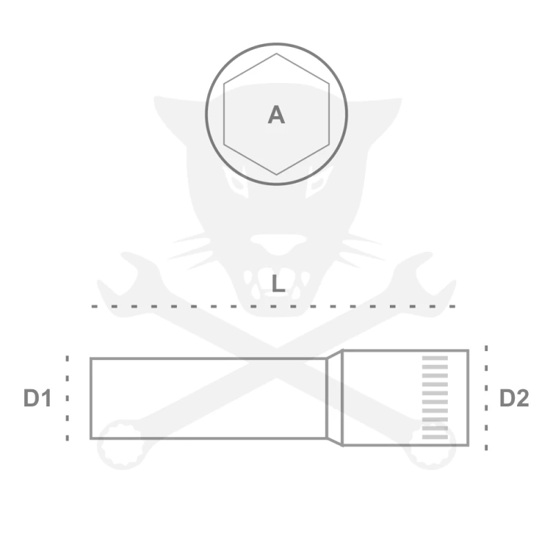 Dugókulcs - crowafej 1/4" 6 lap hosszú  5,0 mm Genius