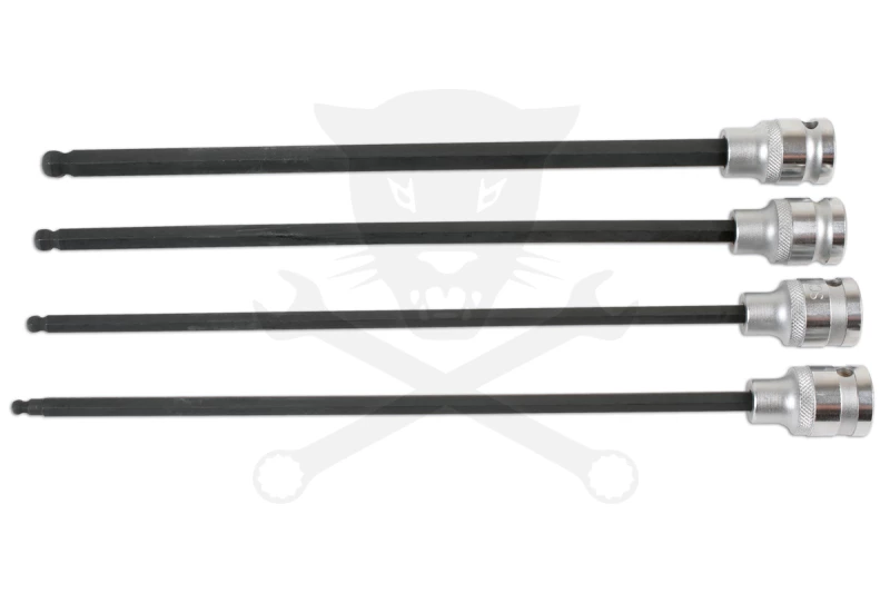 Rátűzőkulcs készlet 1/2" 4 db-os gömbvég extra hosszú 288 mm 5-6-8-10 mm
