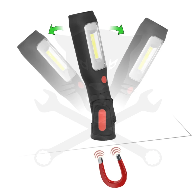 Szerelőlámpa LED 01 COB ledes + 1 LED elülső, profi