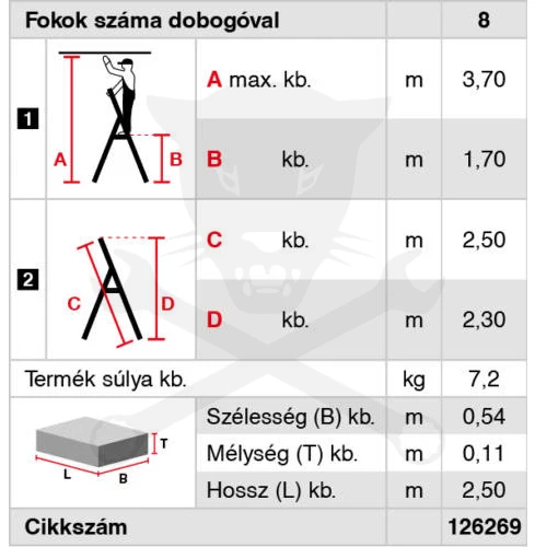 Létra ALU lépcsőfokos álló 1x 7 fokos - Krause Monto SOLIDY