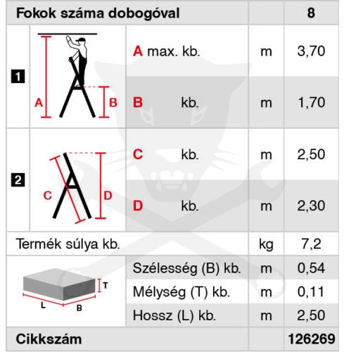 Létra ALU lépcsőfokos álló 1x 7 fokos - Krause Monto SOLIDY