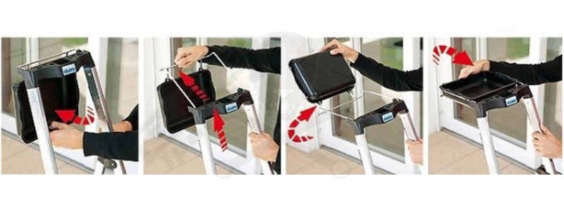 Létra ALU lépcsőfokos álló 1x 4 fokos - Krause Monto SECURY