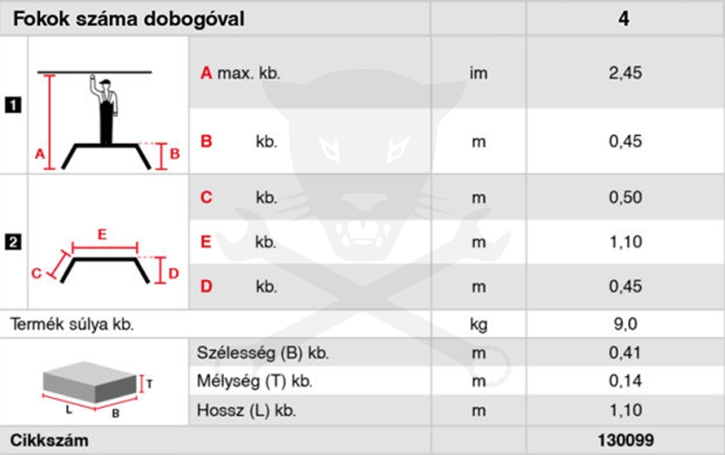 Dobogó ALU összecsukható 1x 2 fokos - Krause Monto StepTop