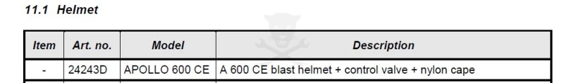 Homokfúvó géphez védősisak Apollo 600 - Clemco