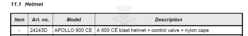 Homokfúvó géphez védősisak Apollo 600 - Clemco