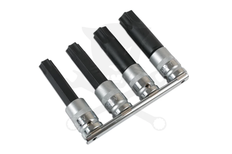 Rátűzőkulcs - crowa+bit készlet furatos torx 4 db  T70-T80-T90-T100
