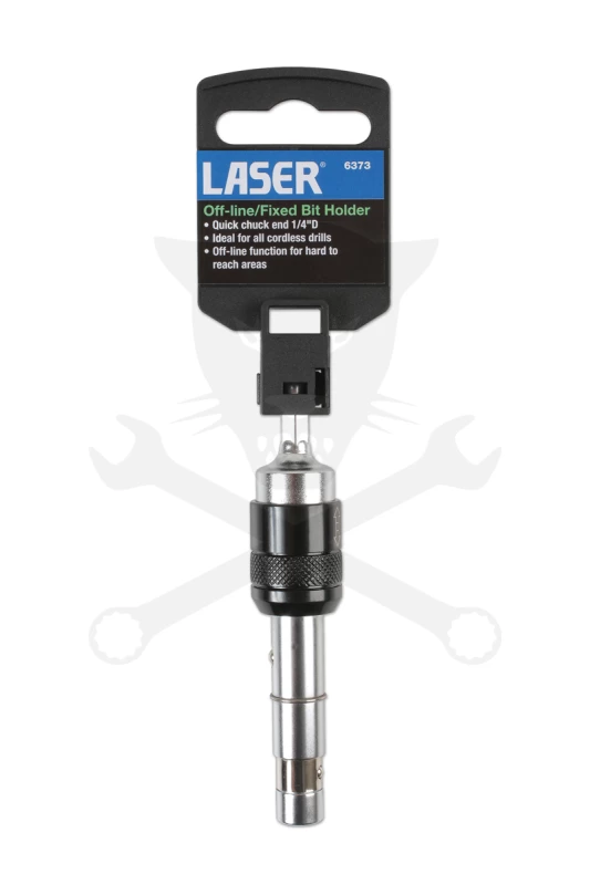 Bit tartó 1/4"-os, fúrógépbe fogható Csuklós / Fix 2:1-ben - Laser