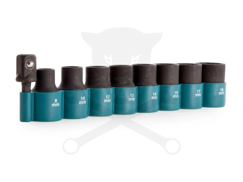 Légkulcsfej készlet 1/2" 9 db 8-18 mm 6 lap - Makita