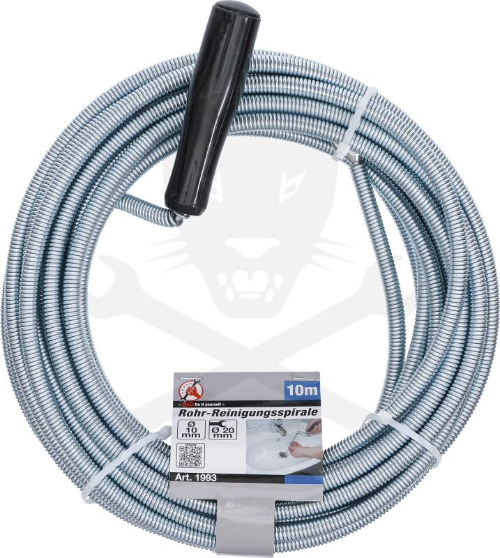 Csőtisztító spirál 10 méter x 10 mm - Fej átmérő: 20 mm - BGS