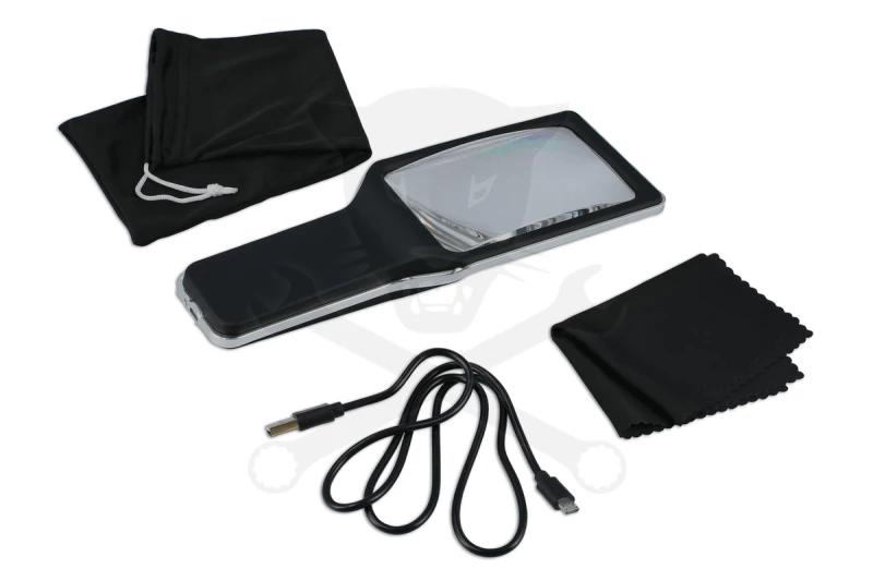 Nagyító  4x - szabályozható 10 db ultra fényes LED, akkus USB töltős