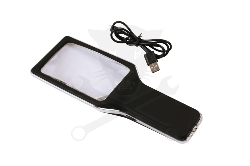Nagyító  4x - szabályozható 10 db ultra fényes LED, akkus USB töltős
