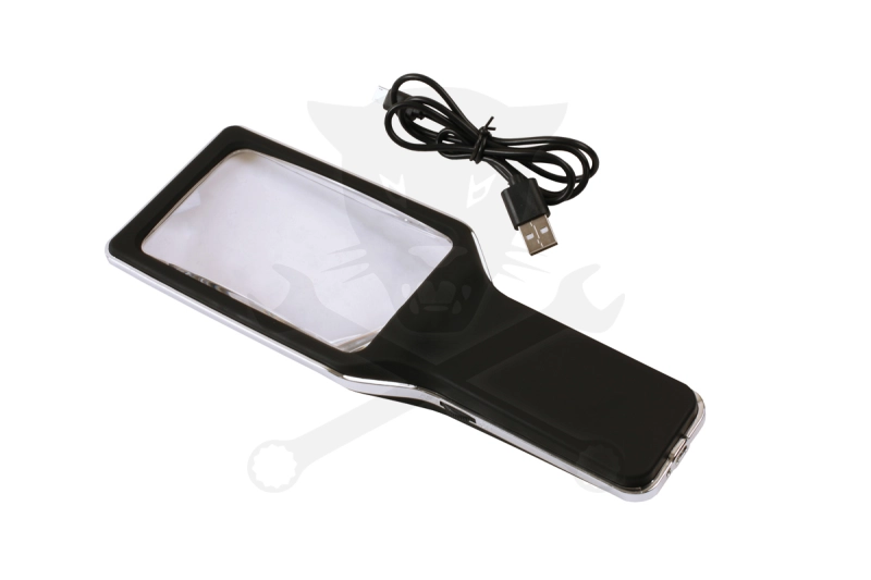 Nagyító 4x - szabályozható 10 db ultra fényes LED, akkus USB töltős