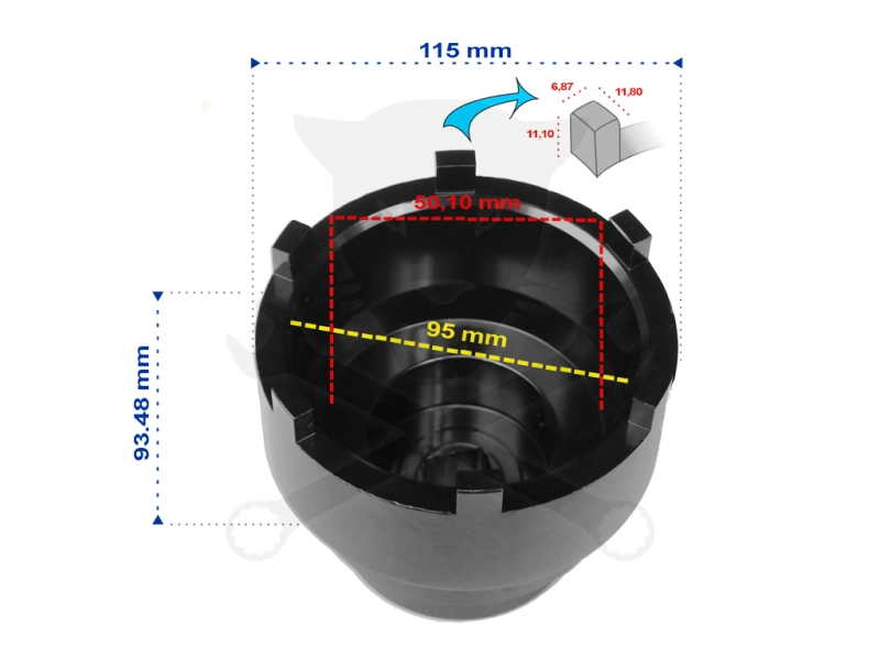 Körmös dugókulcs teherautós spec. Mercedes 10/13 T 95-115 mm