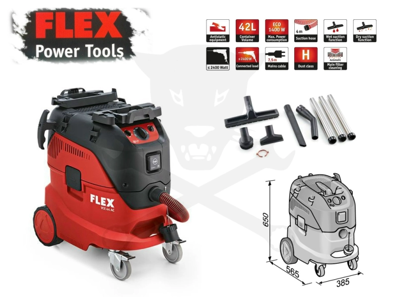 Porszívó, ipari 1400 W - 42 literes - FLEX (VCE 44 H AC)
