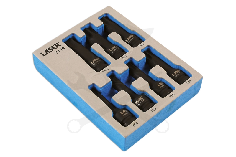 Gépi dugókulcs készlet Torx T50-T55-T60-T70-T80-T90-T100 x 78 mm 1/2"