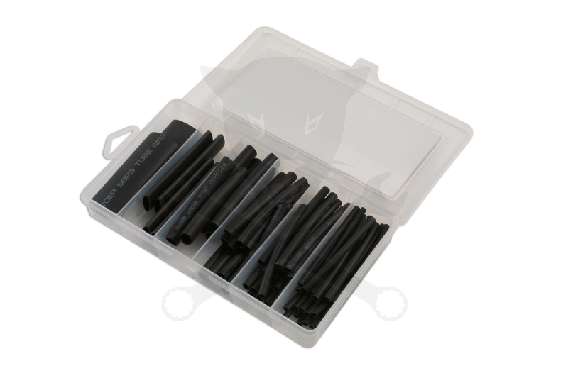 Hőzsugorcső 60 részes klt, duplafalas, fekete 3.2-19.1 mm