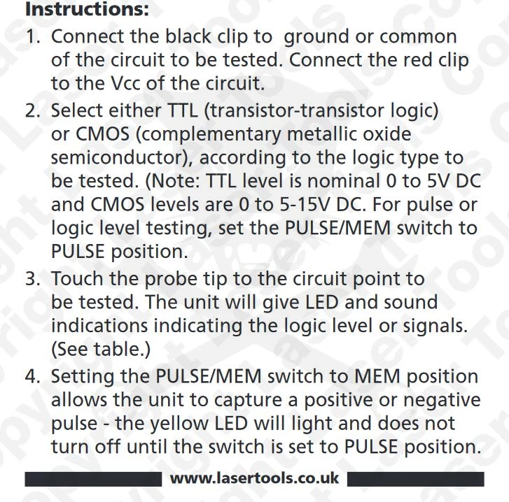 Próbalámpa LED-es - LOGIKAI - 5-15V DC