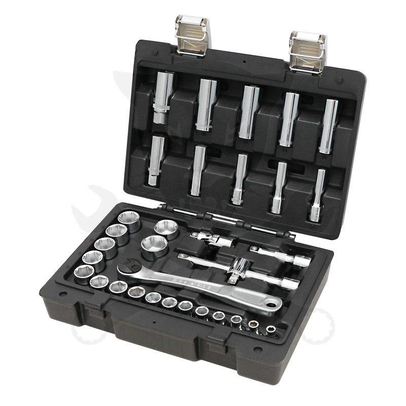 Dugókulcs készlet 3/8" 6 lap 6-24 mm + hosszított 33 db-os (913E/C33)