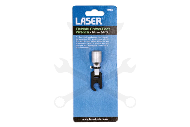 Villáskulcs adapter csuklós 10 mm-es Crowfoot nyitott 12 lapú 3/8"