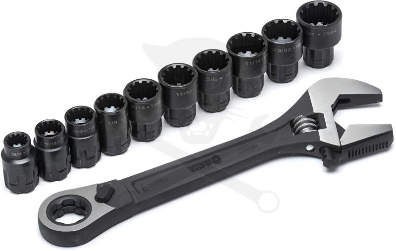 Csillag-villás univerzális racsnis klt 11r. 10-19 mm - Black - SATA