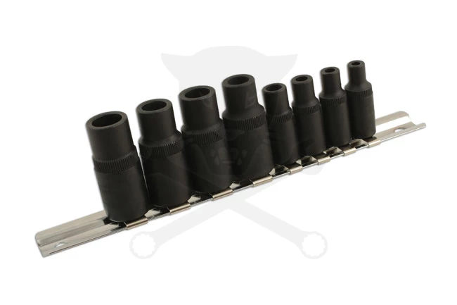 Adapter készlet menetfúrókhoz  8 db-os 4 lapú M1.5-M14 -mágneses- Laser