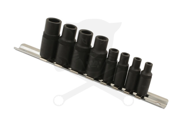 Adapter készlet menetfúrókhoz 8 db-os 4 lapú M1.5-M14 -mágneses- Laser