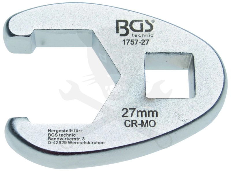 Villáskulcs adapter nyitott 1/2"-os 27 mm "Crowfoot"