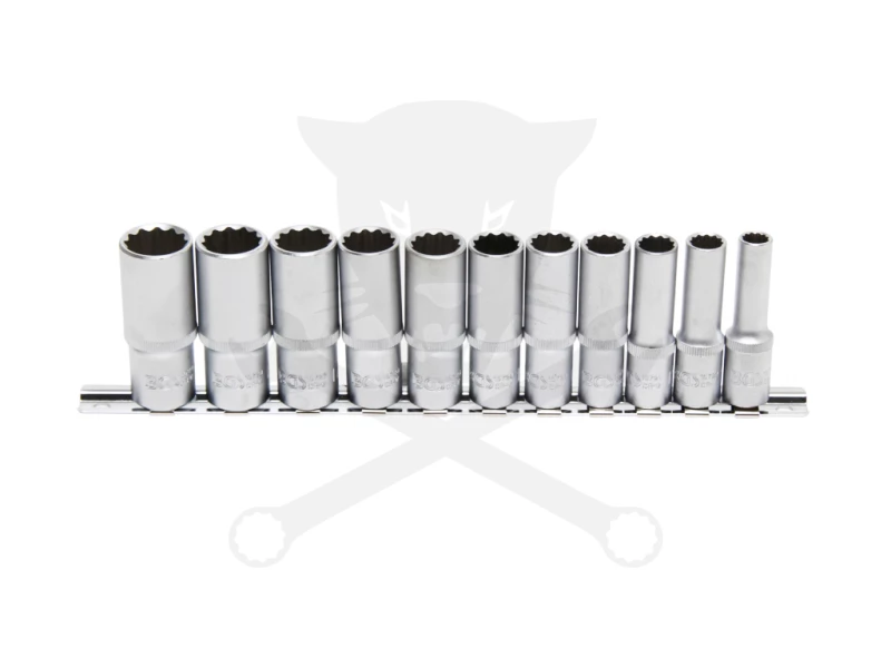Dugókulcs - crowafej készlet 3/8" 12 sz. 8-19 mm hossz. 11 db-os BGS