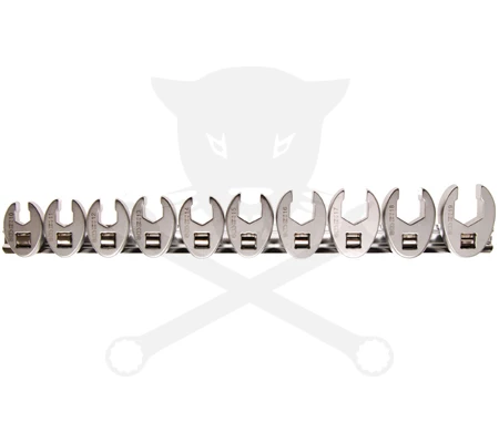 Villáskulcs adapter készlet nyitott 3/8" 10 db-os 10-19 mm "Crowfoot" BGS