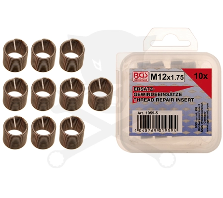 Menetjavító betét készlet M12x1,75 - 10 db-os BGS