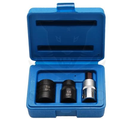 Fékjavító dugókulcs készlet 5 lapú - ötszögű 1/2" 3 db-os BGS