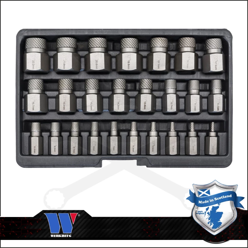 Csavarkiszedő készlet - sérült fejű csavarokhoz Torx-XZN-Imbusz 25 db-os