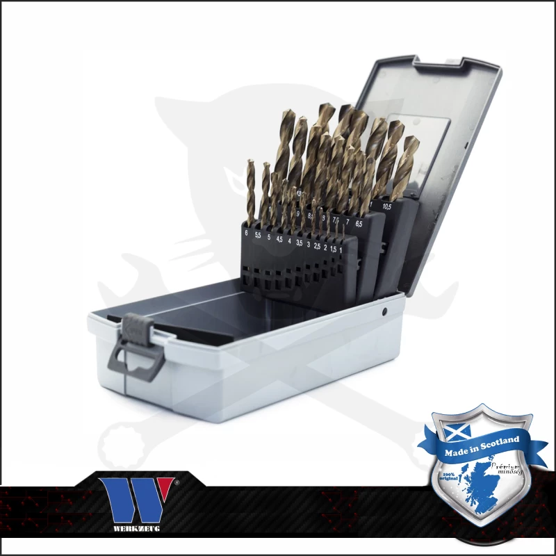 Csigafúró készlet HSS Co5 Kobalt bevonatú  25 db-os 1.0-13.0 mm - Welzh