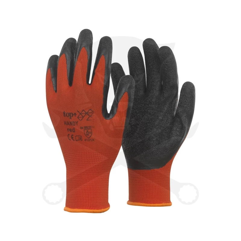 Kesztyű - szerelőkesztyű - Latex piros XL-es 10-es