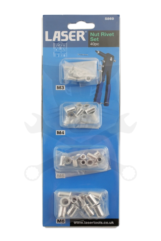 Szegecsanya készlet 40 db-os Aluminium M3-M4-M5-M6