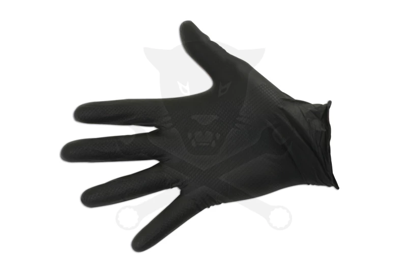 Kesztyű Grippaz 100% Nitril 10/XL - dobozos 50 db-os - FEKETE
