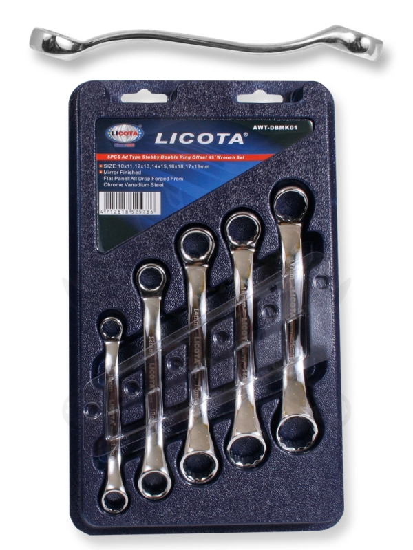 Csillag-csillagkulcs készlet hajlított  5 db-os SPEC. 10-19 mm -Licota
