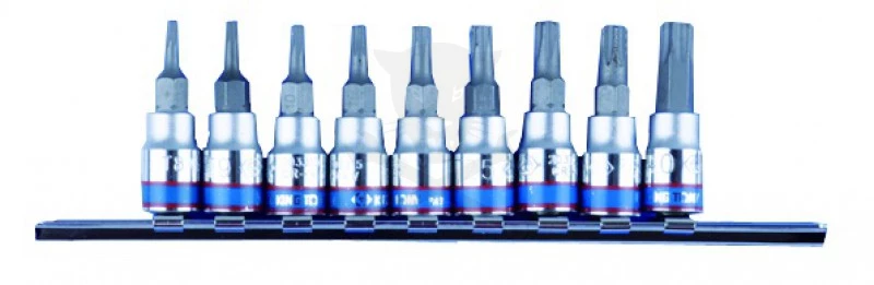 Rátűzőkulcs - crowa+bit 1/4" torx 9 részes készlet
