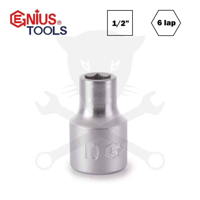 Dugókulcs - crowafej 1/2" 6 lap normál 10 mm Genius