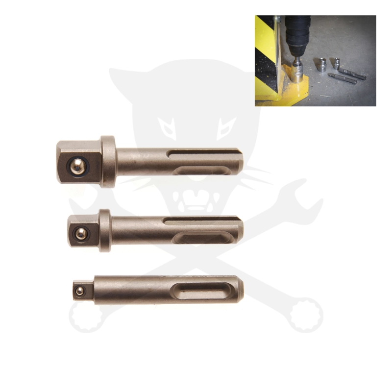 Adapter készlet 3 db-os 1/4"-1/2"-3/8" SDS befogású
