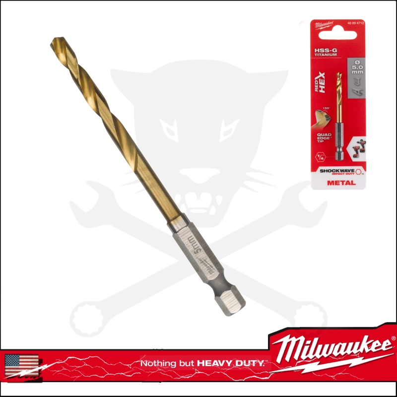 Csigafúró készlet HSS-G TiN 5.0 mm 1 db 1/4" RED HEX Milwaukee