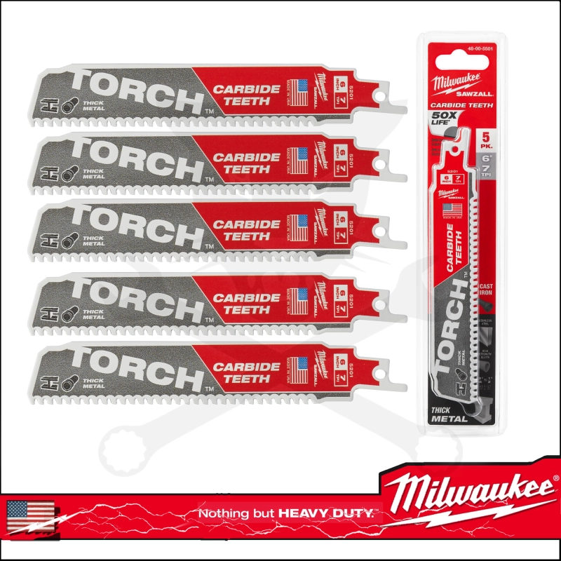 Fűrészlap kardfűrészhez, kemény fémre 150 mm TCT TORCH 5 db- Milwaukee