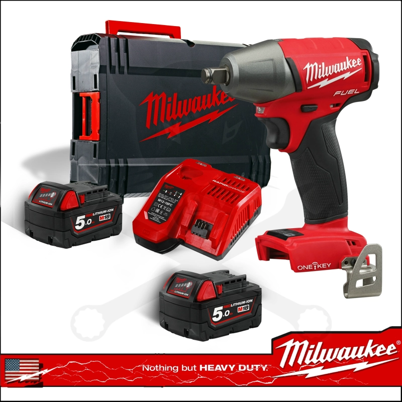 Ütvecsavarozó, akkus 18V  300 Nm 1/2" 2 db 5.0Ah - Milwaukee (M18 ONEIWF12-502X)